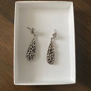 Kay Jewelry Silver and Black with Diamond Earrings